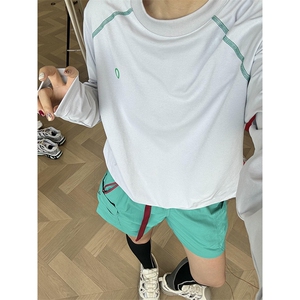 美式高街解构工艺速干长袖T恤男女款防晒罩衫户外运动潮牌骑行服图片