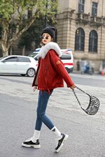 狐狸毛派克服，其它，贻思茗