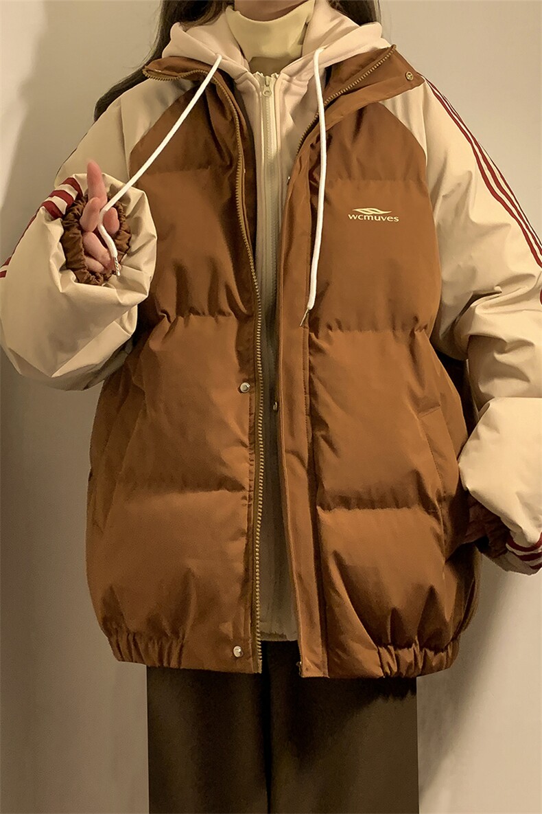 冬季新款韩版假两件宽松大码加厚棉衣外套XZ102B-1-M6636P125,男装棉衣,星座102B-1