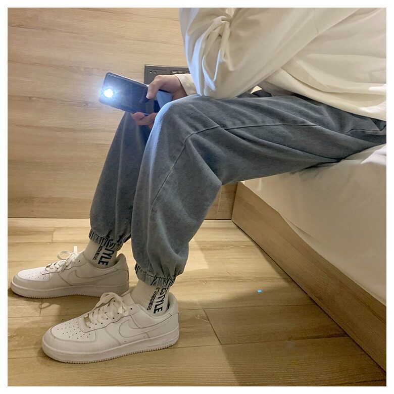 牛仔裤男ins港风束脚裤子宽松百搭潮牌九分裤韩版潮流老爹裤,男装牛仔裤,星座1210-1
