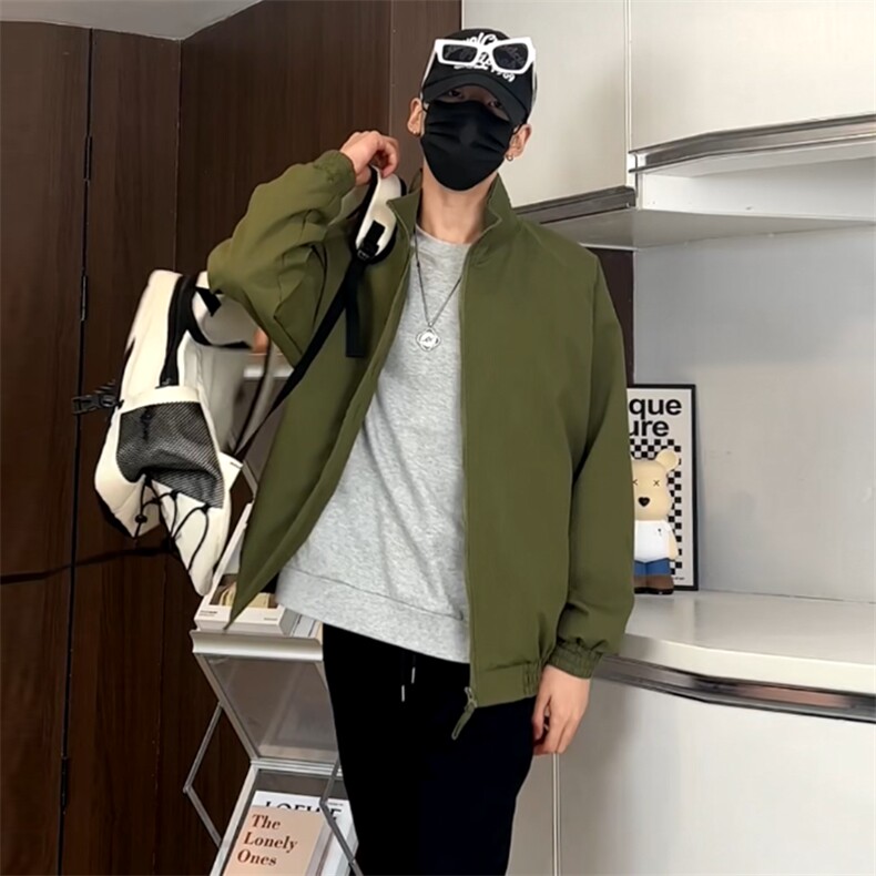 春夏款拉链翻领休闲夹克外套男潮牌运动痞帅潮JK001-P50限价88,男装夹克,电商A178