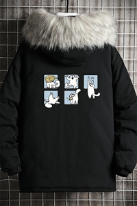MM48097-P130 冬季大毛领衣男士大码加厚袄男服 网格挂拍图片