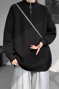 8XL-M 特大码毛衫美式宽松时髦拉链立领开衫针织毛衣男MY1209P65图片