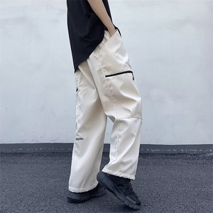 休闲裤直筒长裤青春流行新款纯色休闲裤时尚潮牌男潮夏季直筒型图片