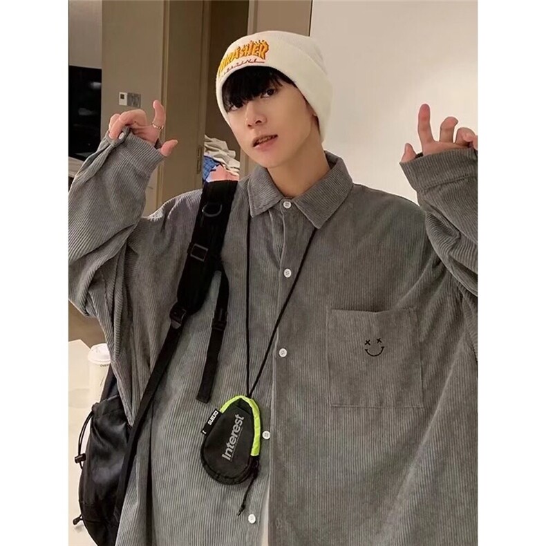 563新款长袖衬衫男装上衣新款气质时尚无品牌ins潮流文艺,男装衬衫,星座308A-1（原309B-1）