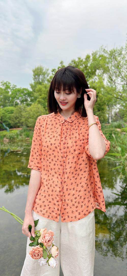 纯苎连衣裙小衫裤子裙子衬衣 时尚风 风淑女风休闲风，女装连衣裙，川哲