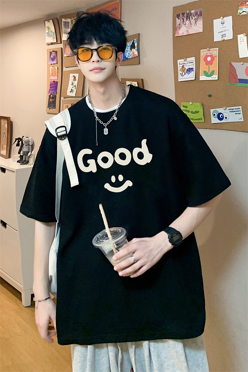 量大优可提供视频2024夏新美式短袖T恤HD019-1-T24241-P18,男装T恤,电商019-1