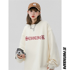 中性风新款秋季时尚百搭宽松字母印花潮流卫衣W1045P30控48，男装卫衣，A247A
