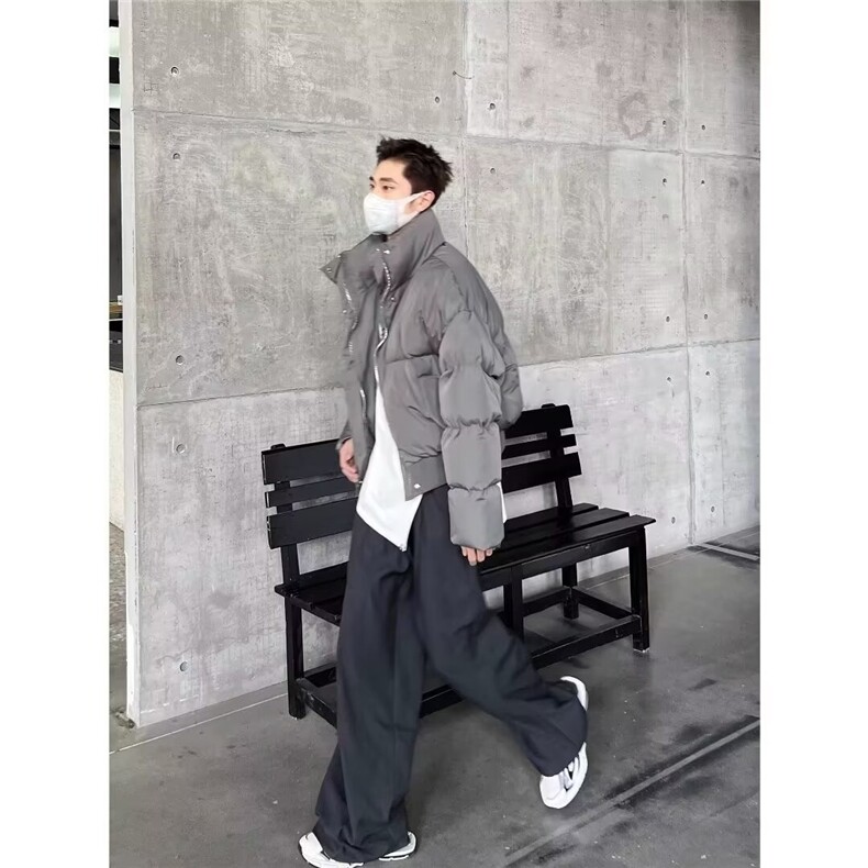 新款面包服情侣棉袄外套冬季重磅简约立领宽松保暖休闲棉服,男装棉衣,星座1013-1