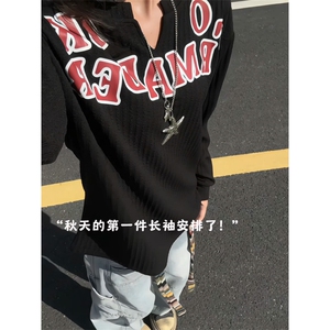 XZ809A/SYR29/特P19/控38   肌理感V领长袖T恤卫衣图片
