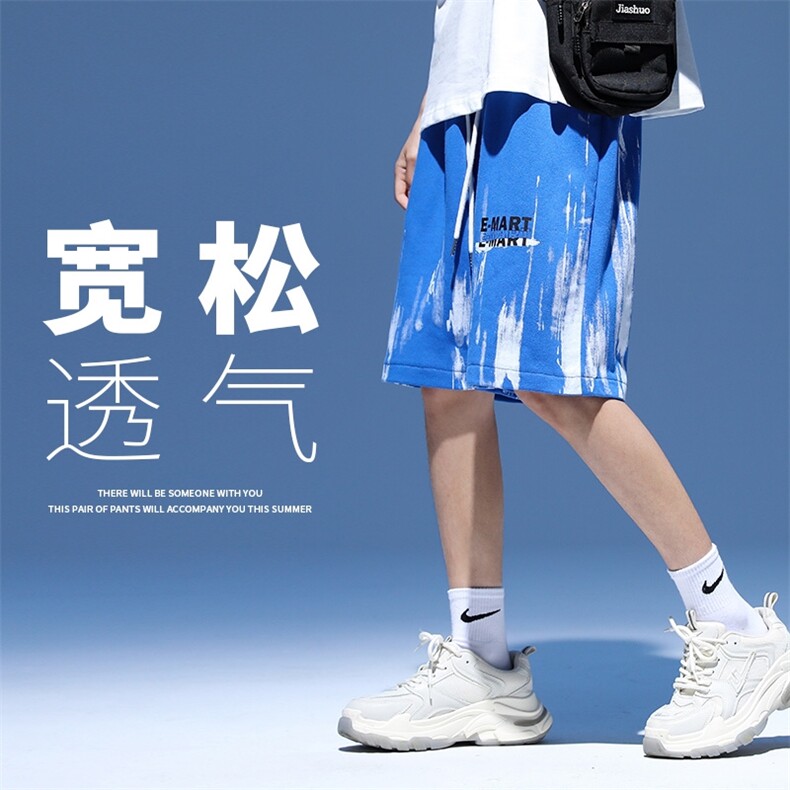 DD6449P32无影墙蓝光夏情侣宽松五分裤时尚青少年学生运动裤INS,男装休闲裤,星座510A-1