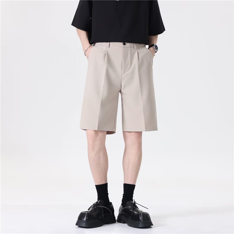 夏垂感西装短裤男宽松休闲短裤男外穿五分短裤韩版中裤K6442-P37图片
