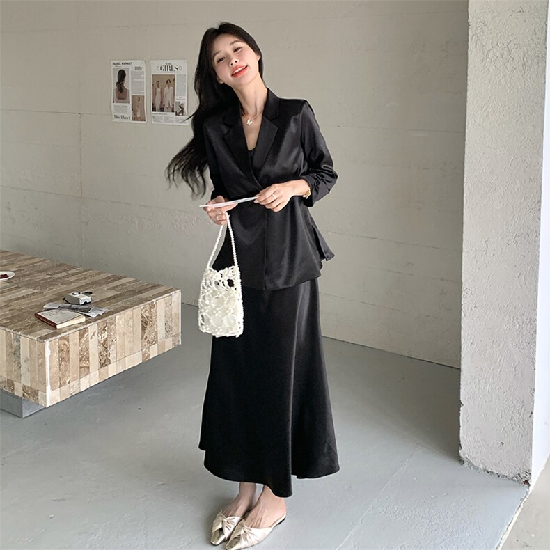 新品现货2025秋装两件套小西装+吊带裙2C116-2525-P175-K238,女装套装/套裙,2C116