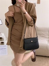 香丽迪网红chic高级感丝滑醋酸外披两件套，其它，香丽迪1