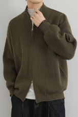 韩版开衫外套男高级感秋季新款潮牌立领夹克宽松毛线衫MY7002P80，男装针织衫/毛衣，星座914