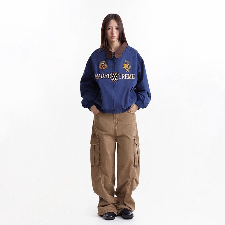 MADEEXTREME美式复古街头高级感哈灵顿夹克秋季刺绣外套潮牌男女,男装夹克,星座218-8