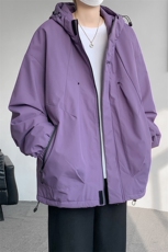 8XL-M冲锋衣外套男加棉加厚夹克秋冬户外登山服JK1313薄P90控110，男装夹克，电商D206-1