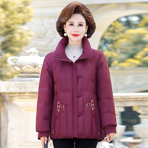 妈妈冬季羽绒服女加厚短款小个子中老年人奶奶保暖外套冬图片