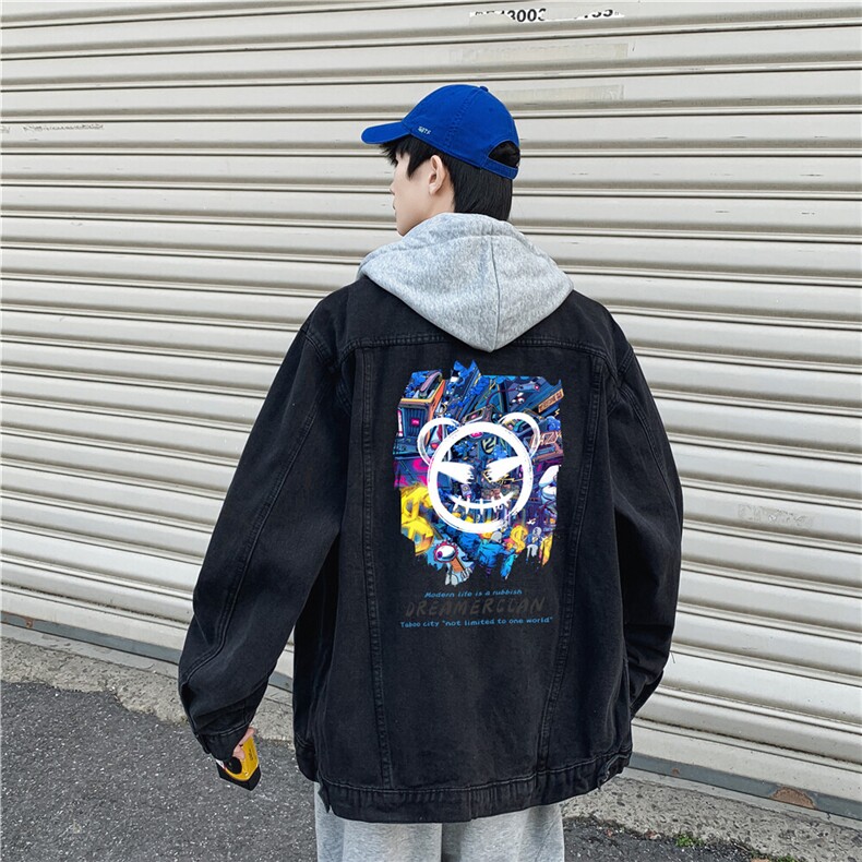 jk669-p80-限价108现货连帽可脱卸港风大码牛仔ins外套cityboy，女装短外套，星座116