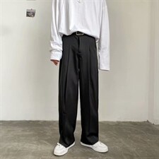 坠感直筒小西裤男士免烫抗皱复古休闲立体阔腿长西装裤XK24-p38,男装西服套装,星座1008-2