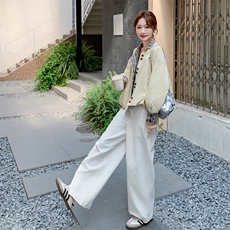 浅黄色格子拼接短款外套女2025年春秋季新款韩版宽松显瘦夹克上衣，女装短外套，2C056