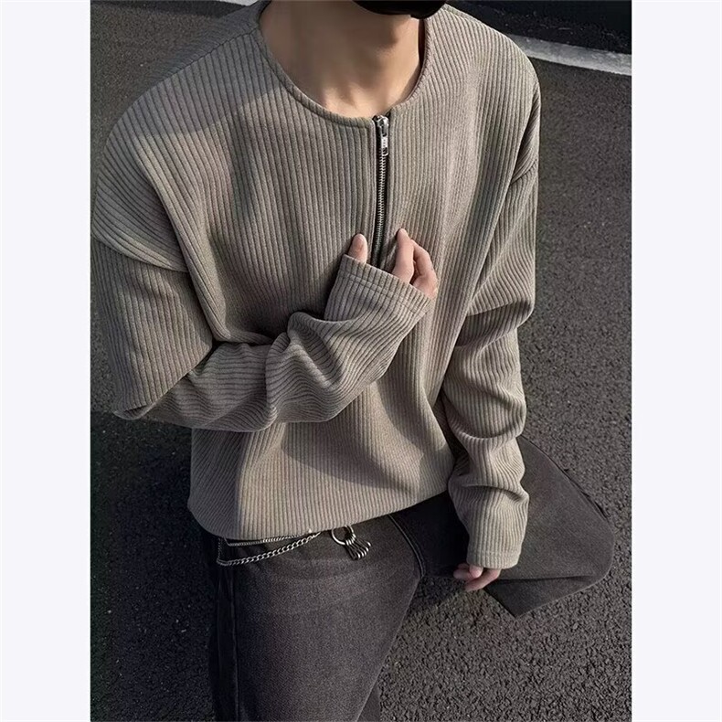 秋款男卫衣V领灯芯绒拉链夹克休闲外套WY006P40,男装夹克,星座1013-1