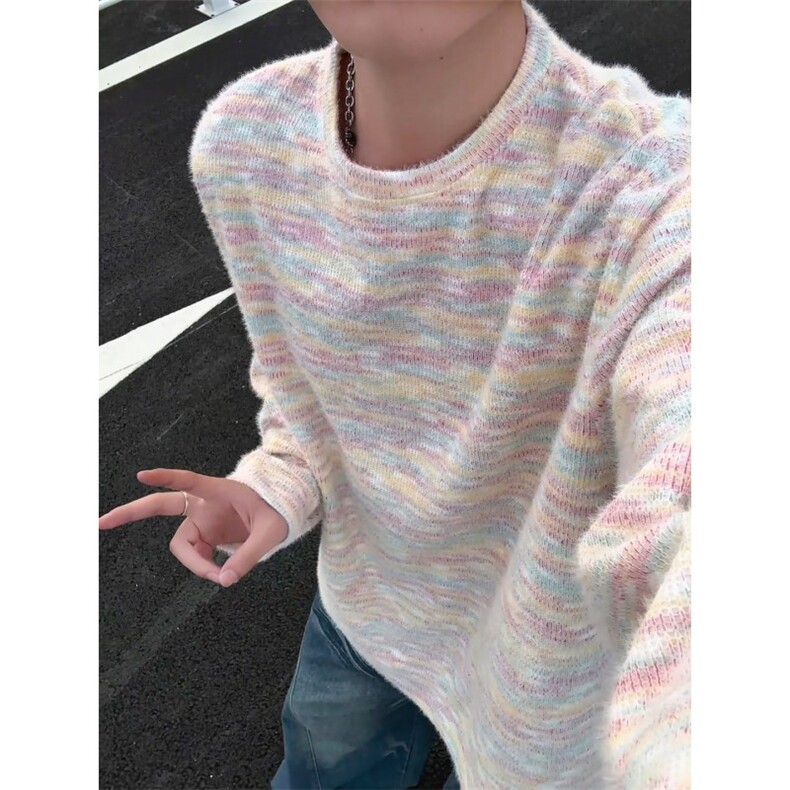 WY10156-特批40 控78 新款圆领简约套头宽松大码卫衣糯米衣服男图片