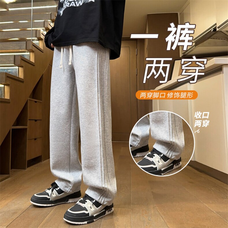 ！简约百搭男士华棉长裤直筒宽松卫裤WK2042常规特P40加绒50图片