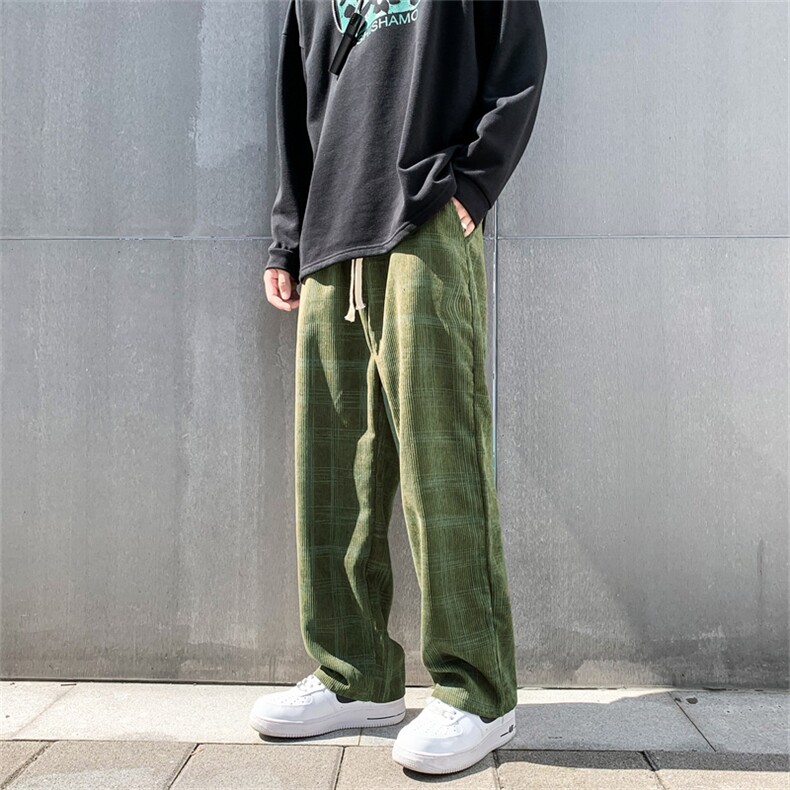 男春季潮流时尚灯草绒格子休闲长裤K00018P32,男装休闲裤,星座1116-2