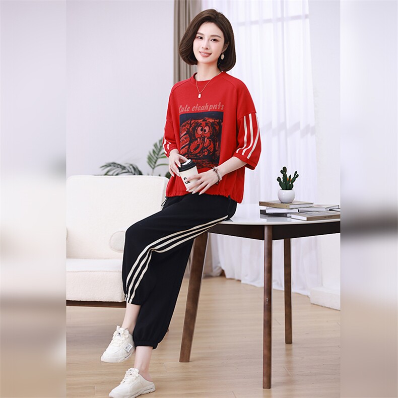 时尚休闲女装套装宽松显瘦运动风两件套舒适百搭潮流款,女装套装/套裙,叶笙衣