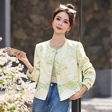 现货现货2026年春季新中式外套，女装短外套，伊仟回