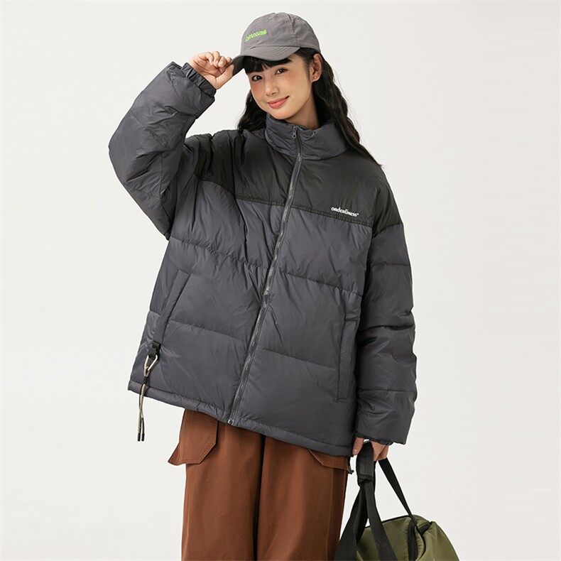 2026冬季新款男日系潮牌立领拼色白鸭绒羽绒服加厚外套YR10-F219图片