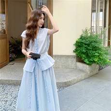 【新款现货】设计感木耳边套装2C213-2502-P155-K228，女装套装/套裙，2C213