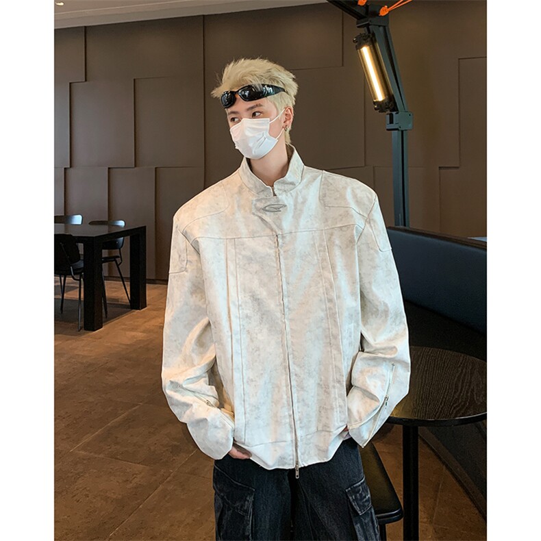 F401P85男生秋装新中式潮牛仔外套男复古宽松水洗做,男装工装外套,星座512-6