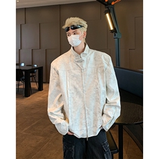 F401P85男生秋装新中式潮牛仔外套男复古宽松水洗做，男装工装外套，星座512-6
