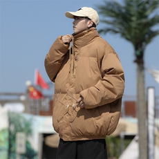 日系复古宽松立领加厚服冬季保暖纯色工装衣外套男W6200-P82，男装棉衣，星座512-3