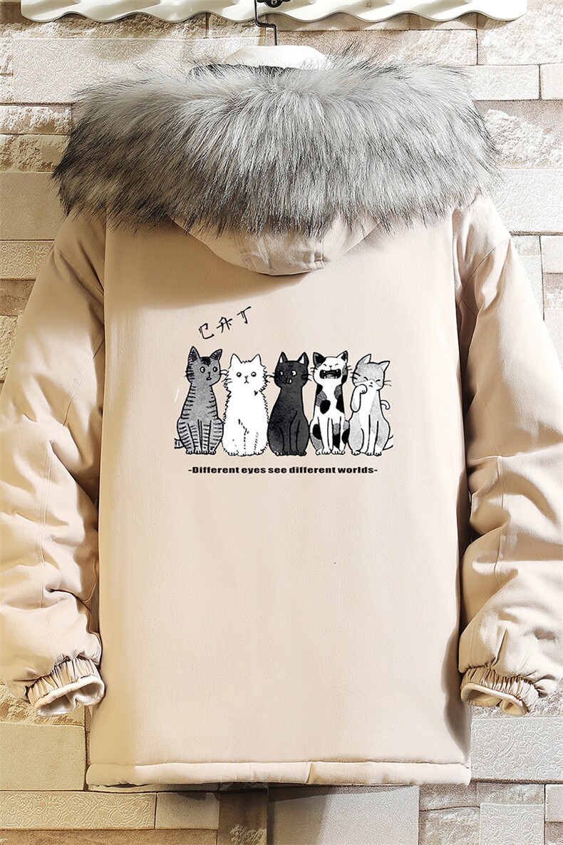 MM48100-P130冬季大毛领衣男士大码加厚袄男服砖墙,男装棉衣,电商A040A