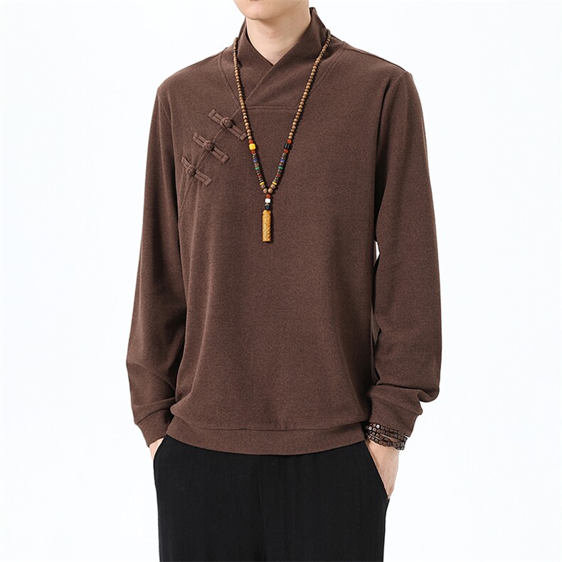 2026新款秋冬风长袖卫衣汉服盘扣中式唐装打底衫2378-P60,男装T恤,星座1105-3