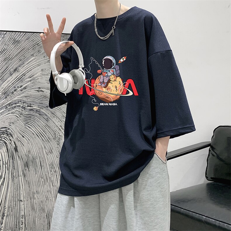 春夏季七分袖t恤男大码五分袖男短袖中袖Q11287-P30,男装T恤,电商A040