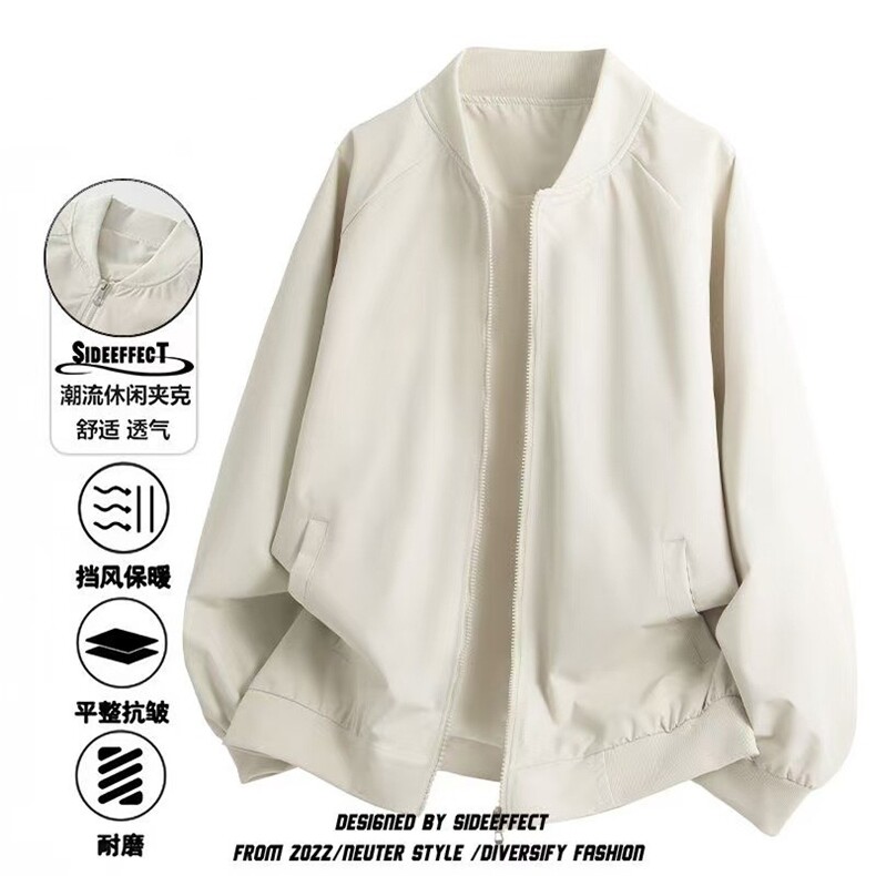 春款男女棒球服立领夹克开衫本命年红色外套大码M-4XL JK1658 P40图片