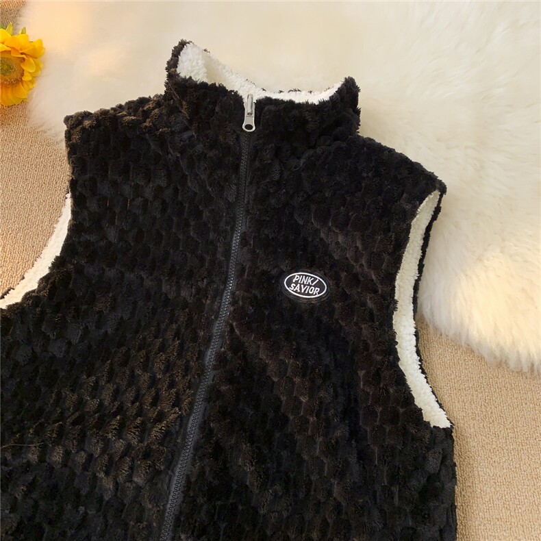 秋冬双面穿马甲加厚棉衣羊羔绒外套港风夹克1016-1MJ014P68K89,男装夹克,星座1016-1（原电商B408-1）
