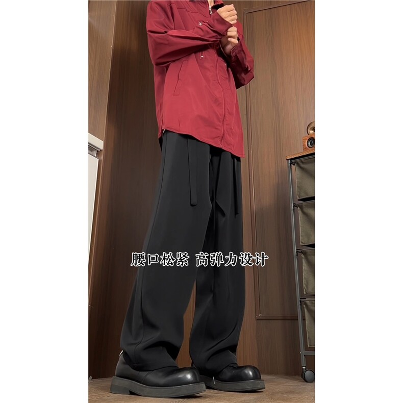 春季新款垂坠感休闲西裤宽松百搭长裤A061-AX00563-P50,男装休闲裤,电商A061