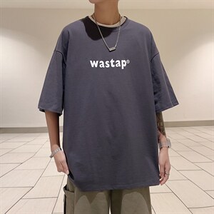 2024夏季新款宽松大码男装港风wastap运动短袖纯棉T恤T1909-P22图片
