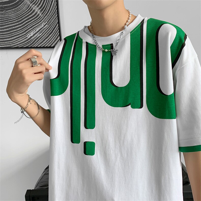 夏季新款男士短袖T恤港风时尚舒适百搭青春帅气潮牌TC3128-P30,男装T恤,星座717