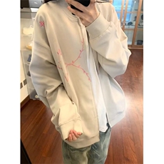 球服外套女秋冬2026情侣刺绣格纹拉链宽松显瘦开衫夹克JWT62，男装夹克，星座1116A（原606A-3）