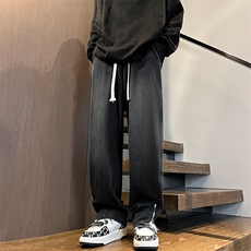港风秋冬重工绣花华棉拖地裤宽松休闲开叉拉链长裤男K23311-P55，男装休闲裤，星座717