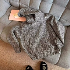 连帽卫衣男女秋冬小香风编织外套潮牌复古上衣WLA288-P45加绒56，女装短外套，星座1008