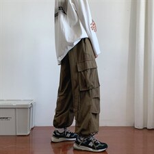 218-1-P43-GK853新款时尚休闲工装直筒阔腿裤，男装休闲裤，四季星座218-1