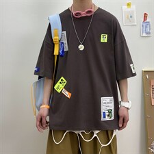 主推款夏季短袖t男潮流港风贴标重磅t恤衫A210-A8363-P35控58，男装T恤，星座210-3
