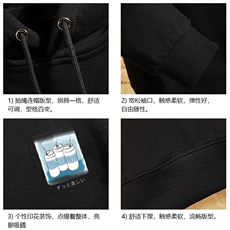 WY2148-P40加绒P45纯棉连帽卫衣男大码运动帽衫宽松薄外套，男装卫衣，电商A040A